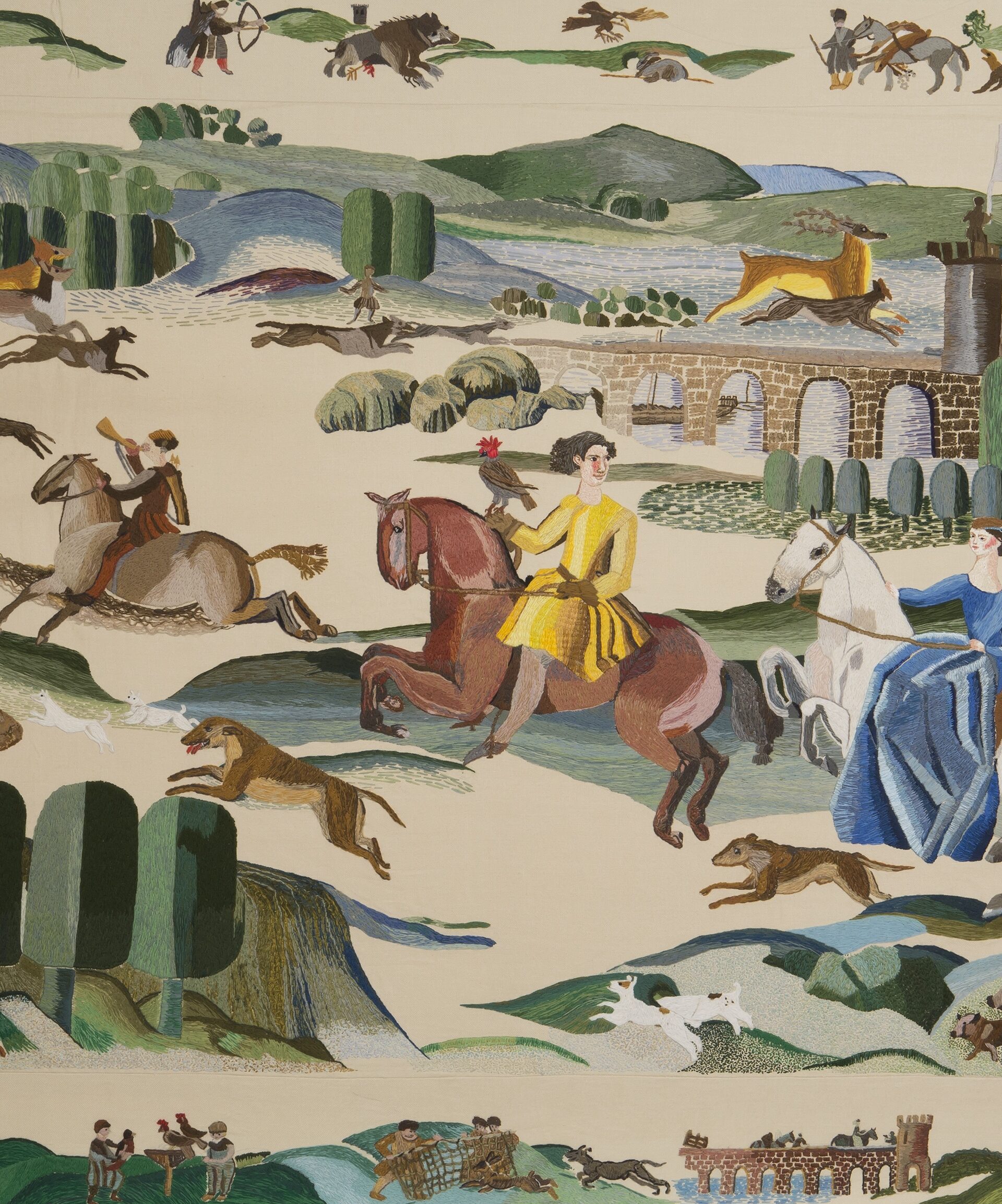 The Ros Tapestry, Hunt In The Forest Of Ros (Panel 10), The Ros Tapestry, 1998-2025; photographs © Mary Browne Photography.