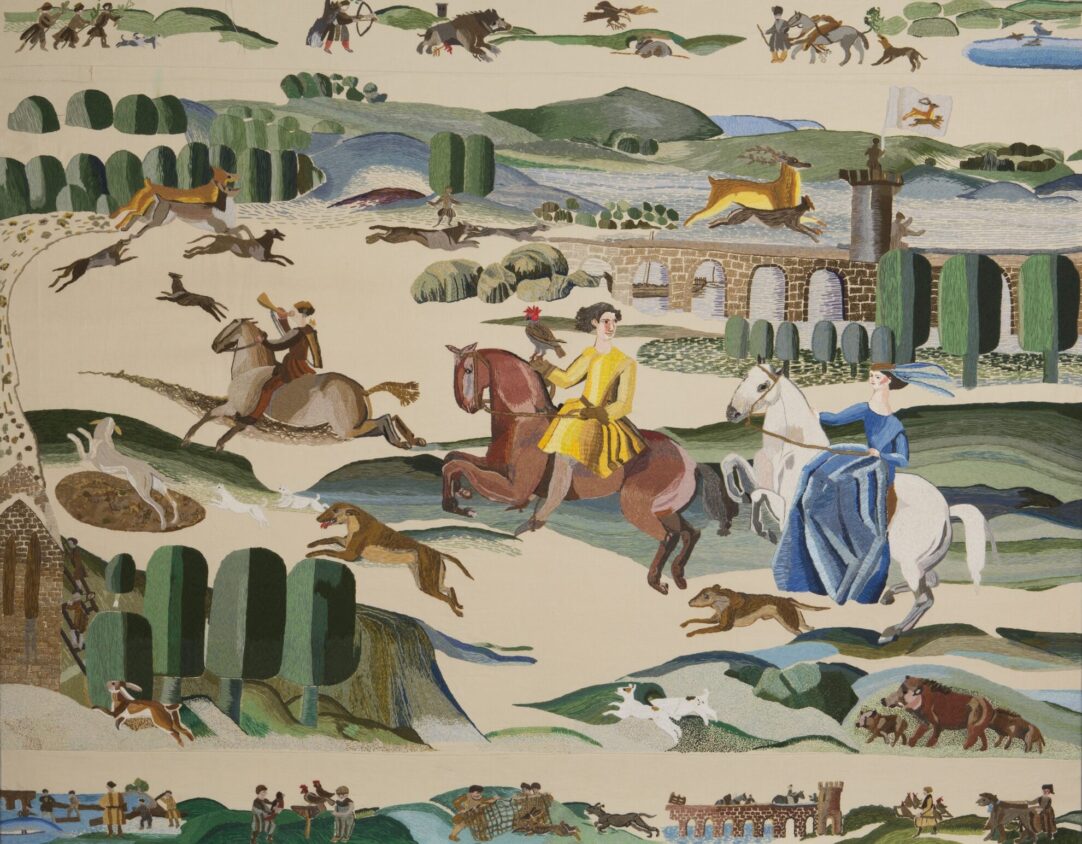 The Ros Tapestry, Hunt In The Forest Of Ros (panel 10), The Ros Tapestry, 1998-2025; fotografier © Mary Browne Photography.