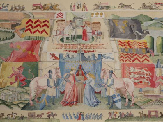 The Marriage Of Isabel De Clare And William Marshall, The Ros Tapestry, 1998-2025; photograph © Mary Browne Photography.