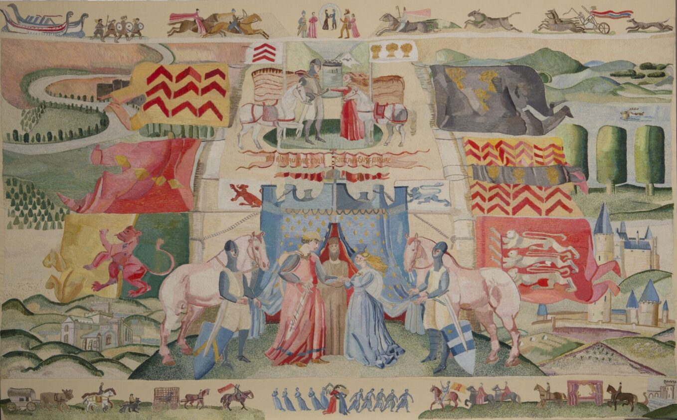 The Marriage Of Isabel De Clare And William Marshall, The Ros Tapestry, 1998-2025; photograph © Mary Browne Photography.