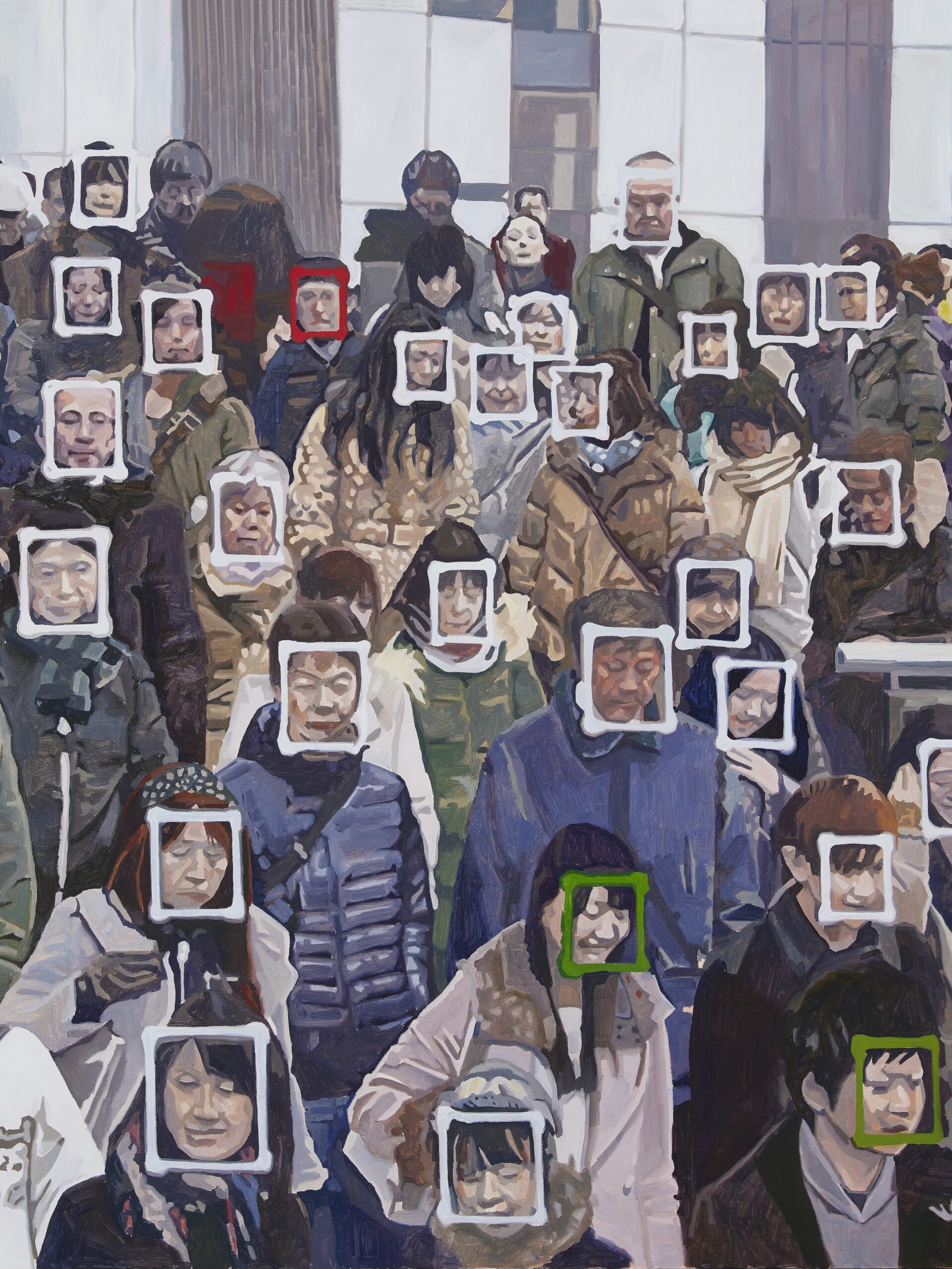 26. Քոլին Մարտին, ամբոխ, 2019, յուղաներկ կտավի վրա, 140 x 240 սմ