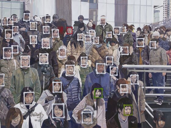 26. colin martin, crowd, 2019, oil on canvas, 140 x 240 cms