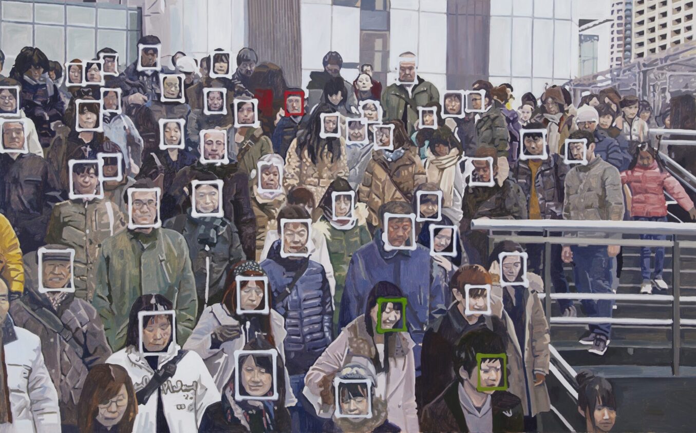 26. colin martin, crowd, 2019, oil on canvas, 140 x 240 cms
