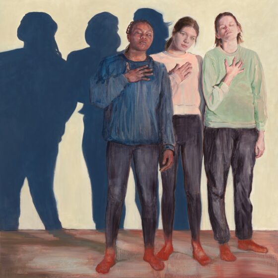 Emma Stroude, 'Three Towers. Impenitent.', Oil on canvas, 150cm x 150cm, 2025, Photo Dickon Whitehead