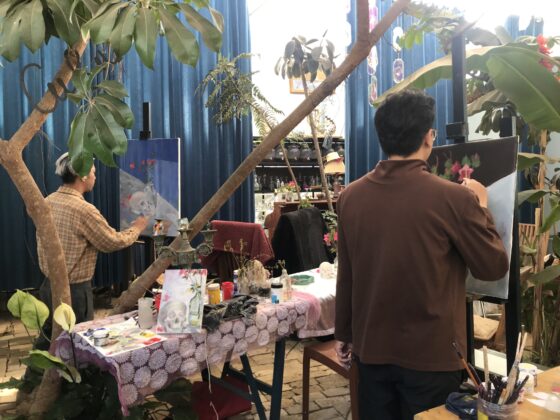 View of the Cù Rú artist residency space in Đà Lạt, run by the Sao La collective; image courtesy of the author and the Sao La collective.