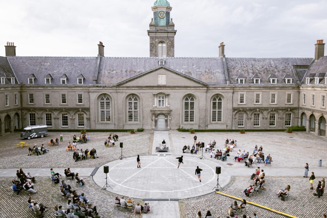 Eoghan Ryan, Circle A, 2024, performance, IMMA Courtyard, 26 July 2025; photograph by Pati Guimarães, courtesy of the artist and IMMA.