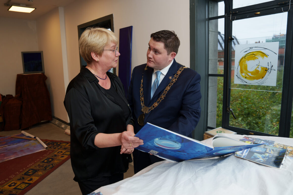 Elke Westen and Lord Mayor of Dublin Daryl Barron; photograph by Fran Veale, image courtesy of The Hive.